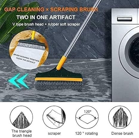 2 In 1 Floor Cleaning Brush Bathroom Tile Windows Floor Cleaning Brush With 120° Rotatable Head