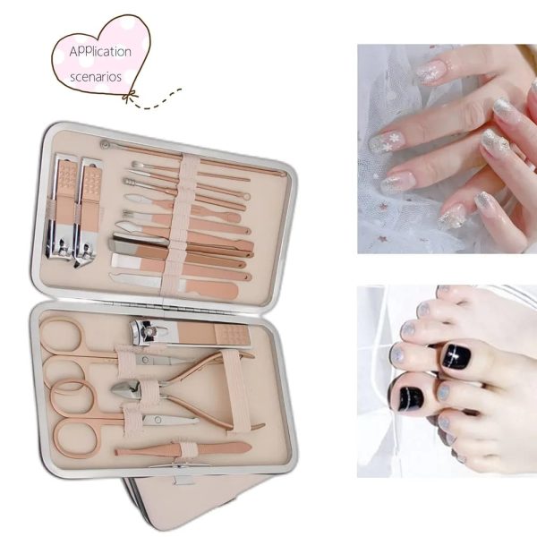 18-in-1 Rose Gold Manicure & Pedicure Set – Professional Grooming Kit with Travel Case