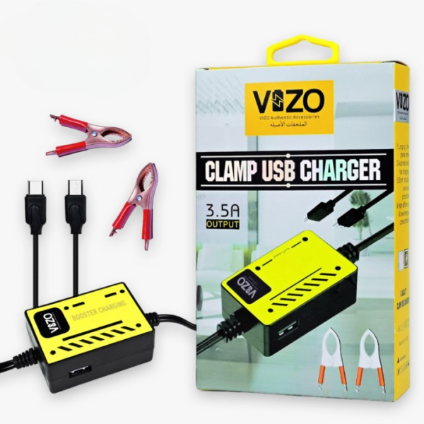 Vizo V5000 – Multi-port Clip Charger | V5000 – 3.5a Multi-port Clip Charger With Micro Usb, Type-c & Usb-a